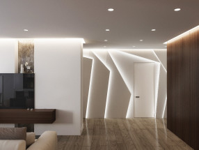 Гипсовая световая 3D панель Zaha Ice